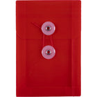 JAM Paper Plastic Envelopes with Button and String Tie - Open End - 4.25" x 6.25" - Pink - 12 Pack -Colour: Pink 