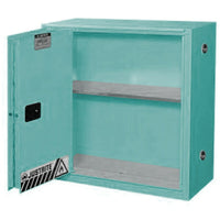 Justrite Sure-Grip Ex Acid/Corrosive Storage Cabinets, Sliding Door, Self-Closing, 43" x 18" x 44"-Poly liners on shelves and poly sump liner are removable for easy cleaning