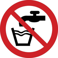 ISO Safety Labels, Prohibition, Not Drinking Water, SAX349-Material - Adhesive Vinyl