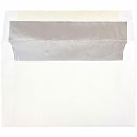 JAM Paper A10 Foil Lined Envelopes, 6 x 9.5, White with Silver Lining, 250 Pack (900905601H)-White with silver foil lined envelope