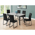 Monarch Specialties 1136 Dining Table - 36"X 60"/Grey/Black Metal-Dinning/Kitchen Table