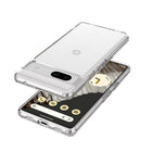 General Supply Goods + Co Wireless Charging Compatible Hybrid Case for Google Pixel 7a - Clear-Clear