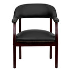 Flash Furniture Black Top Grain Leather Conference Chair with Accent Nail Trim-Captain's Chair