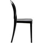 Nicer Furniture Louis XVI Ghost Side Chair - Black - 4 Pack-Fluid Design. Contoured Seat. Stackable to Save Space.
