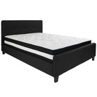 Flash Furniture Tribeca Queen Size Tufted Upholstered Platform Bed with Pocket Spring Mattress - Black Fabric-Bed