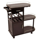 Winsome Entertainment Cart, Glass Rack, Cabinet, Drawer, Espresso-Bring the fun right to your guests with this handy rolling entertainment cart.  Hold and tote wine bottles and glasses and more. 2 drawers, 3 shelves plus a rod for bar towels.
