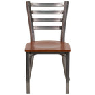 Flash Furniture HERCULES Series Clear Coated Ladder Back Metal Restaurant Chair - Cherry Wood Seat-Cherry Finished Wood Seat