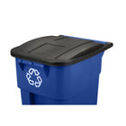 Rubbermaid BRUTE Roll Out Recycling Container-Heavy-duty wheels roll easily, even over steps or curbs