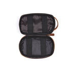 Tolredo Poseidon Leather Toiletry Bag - Brown-Water-resistant inner lining, elegant chequered design