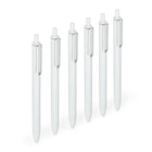 Poppin Gel Luxe Retractable Pen – White – 12 Pack-0.7mm