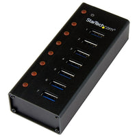 StarTech 7-Port USB 3.0 Hub, Desktop or Wall-Mountable Metal Enclosure-Transfer large files at lightning speed, with throughput support up to 5 Gbps