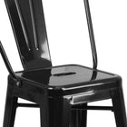 Flash Furniture Commercial Grade 24" High Black Metal Indoor-Outdoor Counter Height Stool with Back-Cross Brace under seat provides extra stability