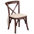 Flash Furniture HERCULES Series Stackable Kids Mahogany Wood Cross Back Chair with Cushion-200 lb. Weight Capacity