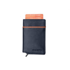Champs Leather RFID Secure Case Wallet - Navy-2 exterior credit card slots to carry your most important cards and ID