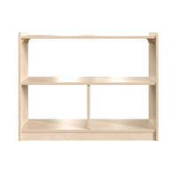 Flash Furniture Bright Beginnings Commercial Grade 3 Section Modular Wooden Classroom Open Storage Unit, Kid Friendly - Natural-3 Section Extra Wide Modular Wooden Classroom Storage Unit