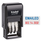Trodat Printy ''Emailed'' Mini Dater - Self-Inking - English - Date - Blue/Red Ink-Message is "Emailed"/date space in red/blue ink