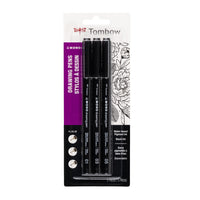 Tombow Mono Drawing Pens - Black Ink - 3 Pack-Durable nibs will withstand firm pressure without bending tips, ensuring steady ink flow