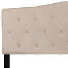 Flash Furniture Cambridge Tufted Upholstered Queen Size Headboard - Beige Fabric-Beige Fabric Upholstery