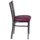 Flash Furniture HERCULES Series Clear Coated "X" Back Metal Restaurant Chair - Burgundy Vinyl Seat-"X" Back Design