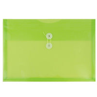 JAM Paper Plastic Envelopes with Button and String Tie Closure, Legal Booklet, 9.75 x 14.5, Lime Green, 12 Pack (219B1LIGR)-Lime green