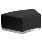 Flash Furniture HERCULES Alon Series Black Leather Backless Convex Chair with Brushed Stainless Steel Base-Contemporary Style