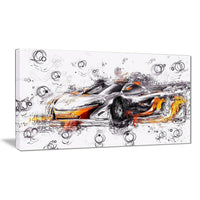 Designart Black and Orange Exotic Car Gallery-Wrapped Canvas, (PT2628-32-16)-Print