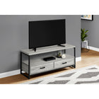 Monarch Specialties 2871 Tv Stand - 48"L/Grey/Black Metal-2 tiers with an open-concept design and 2 drawers with metal slides offer plenty of storage space for entertainment center equipment