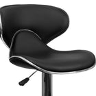 Flash Furniture Contemporary Cozy Mid-Back Black Vinyl Adjustable Height Barstool with Chrome Base-Swivel Seat