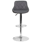 Flash Furniture Contemporary Grey Vinyl Bucket Seat Adjustable Height Barstool with Chrome Base-Contemporary Style Stool