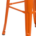 Flash Furniture Commercial Grade 30" High Backless Orange Metal Indoor-Outdoor Barstool with Square Seat-Backless Design