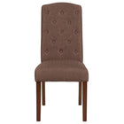 Flash Furniture HERCULES Grove Park Series Brown Fabric Tufted Parsons Chair-Mid-Century Style