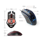 ONE-UP G5 E-Sports Ergonomics USB Gaming Mouse With Avago3050 Sensor 6 Adjustable DPI and Breathing Lighting Effects-20 million times for switch