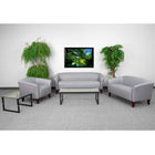 Flash Furniture HERCULES Imperial Series Reception Set - Grey LeatherSoft-Grey LeatherSoft Upholstery