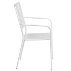 Flash Furniture White Indoor-Outdoor Steel Patio Arm Chair with Square Back-Square Back