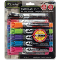 Quartet Enduraglide Dry-Erase Markers & Accessories Kit - Chisel Tip-EnduraGlide dry-erase markers offer a patented three-chamber technology that delivers bold, continuous colour on dry-erase boards, ceramic, glass and other nonporous surfaces