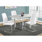 Monarch Specialties 1119 Dining Table - 36"X 60"/Grey Cement/Chrome Metal-Dimensions: 59"W X 35"D X 30"H Rectangle