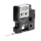 DYMO Rhino Label Tape, 12mm (1/2") Black on White Poly-Permanent adhesives result in labels that stick and last in heavy-duty environments