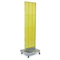 Azar Displays Pegboard Freestanding Floor Stand, 16" x 60", Yellow (700253-YEL)-Made from pegboard