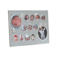Elegance Baby Collage Photo Frame, Silver Aluminium-Collage Photo frame for baby boys and girls.