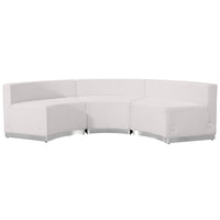 Flash Furniture HERCULES Alon Series Melrose LeatherSoft Reception Configuration, 3 Pieces, White-Contemporary Reception Set