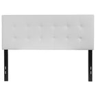 Flash Furniture Lennox Tufted Upholstered Full Size Headboard - White Vinyl-Contemporary Style