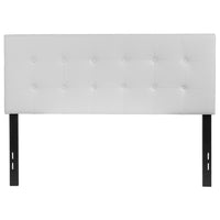 Flash Furniture Lennox Tufted Upholstered Full Size Headboard - White Vinyl-Contemporary Style