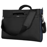 Lencca 13.3" Laptop/ Notebook Messenger Bag  - Black-Material: Waterproof Coated Cotton Twill. Vegan Textured Leather Trim.