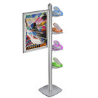 Azar Displays Sky Tower Display with Square Shelves (300295-SLV)-Dimensions: 28H x 22W"
