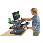 Uncaged Ergonomics CHANGEdesk Adjustable Height Standing Desk Riser with Adjustable Keyboard Tray, Black (CDM-B)-Distance between your keyboard and monitor is adjustable