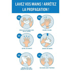 Mark Maker French Re-Stick Cling Vinyl for Glass 12" x 18" - Lavez Vos Mains! Arretez La Diffusion!-French Re-Stick Cling Vinyl for Glass