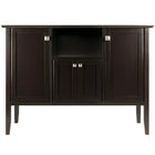 Winsome Melba Buffet Cabinet/Sideboard, Coffee Finish (23646)-Center double-door cabinet and open shelf