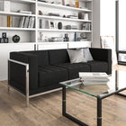 Flash Furniture HERCULES Imagination Series Contemporary Black LeatherSoft Sofa with Encasing Frame-Smooth Back and Tufted Seat