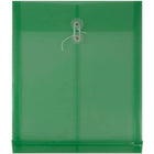 JAM Paper Plastic Envelopes with Button and String Tie Closure, Letter Open End, 9.75 x 11.75, Green Poly, 12 Pack (118B1GR)-Green