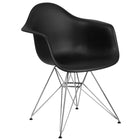 Flash Furniture Alonza Series Black Plastic Chair with Chrome Base-Black Plastic Finish